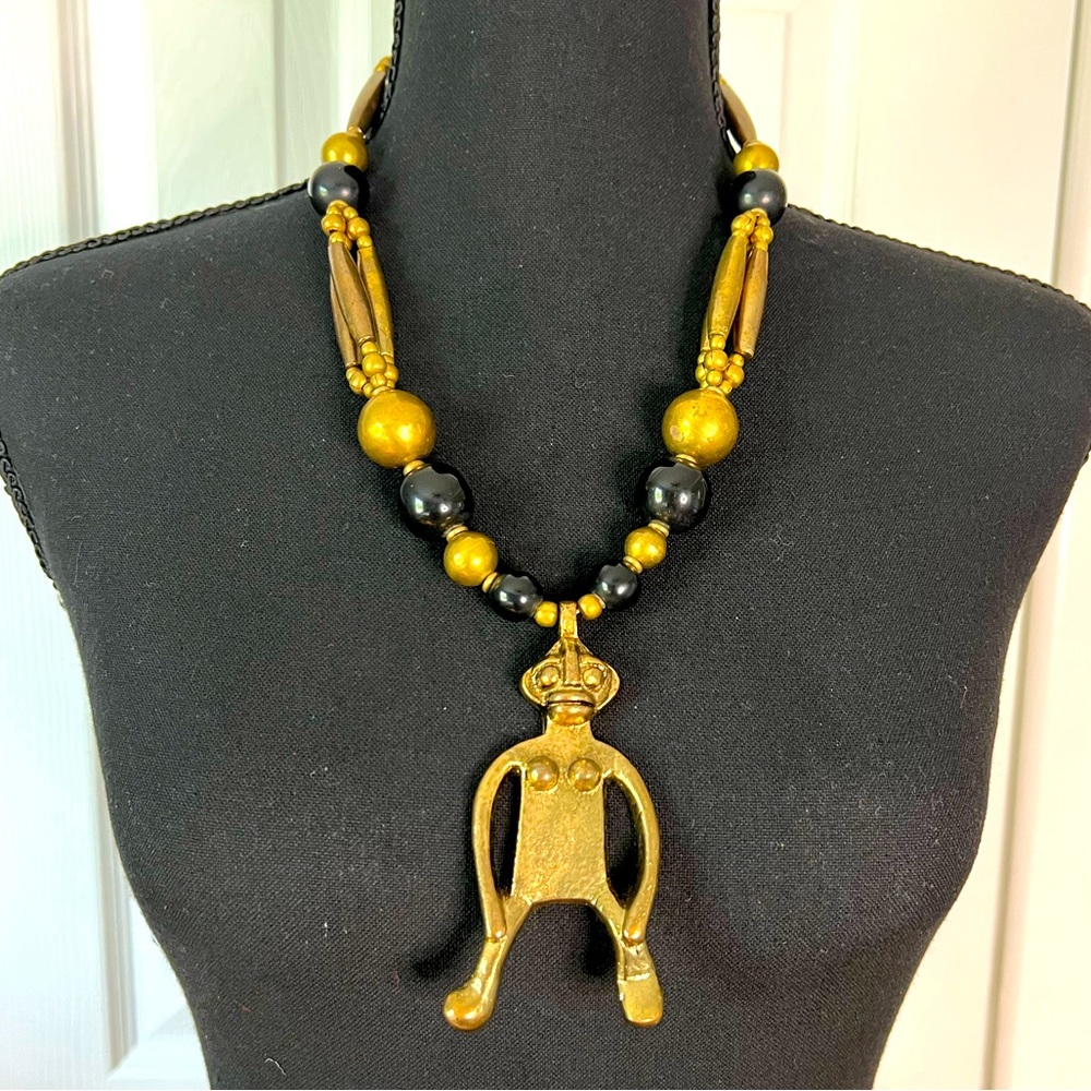Nude woman tribal ethnic necklace. Made in India.